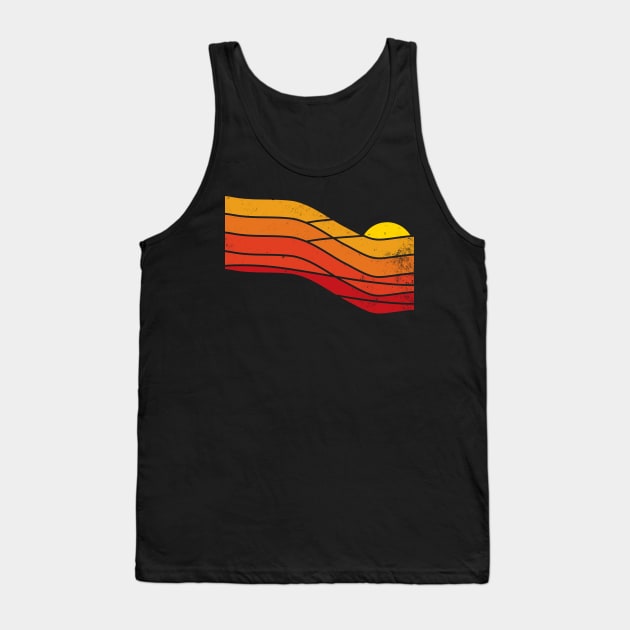 70s Retro Sunset Tank Top by Vanphirst